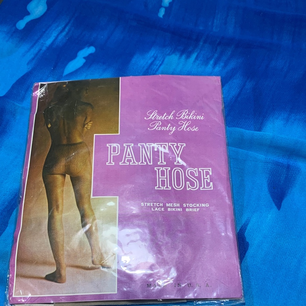 Panty Hose Vintage Stretch Bikini Size Large Beige